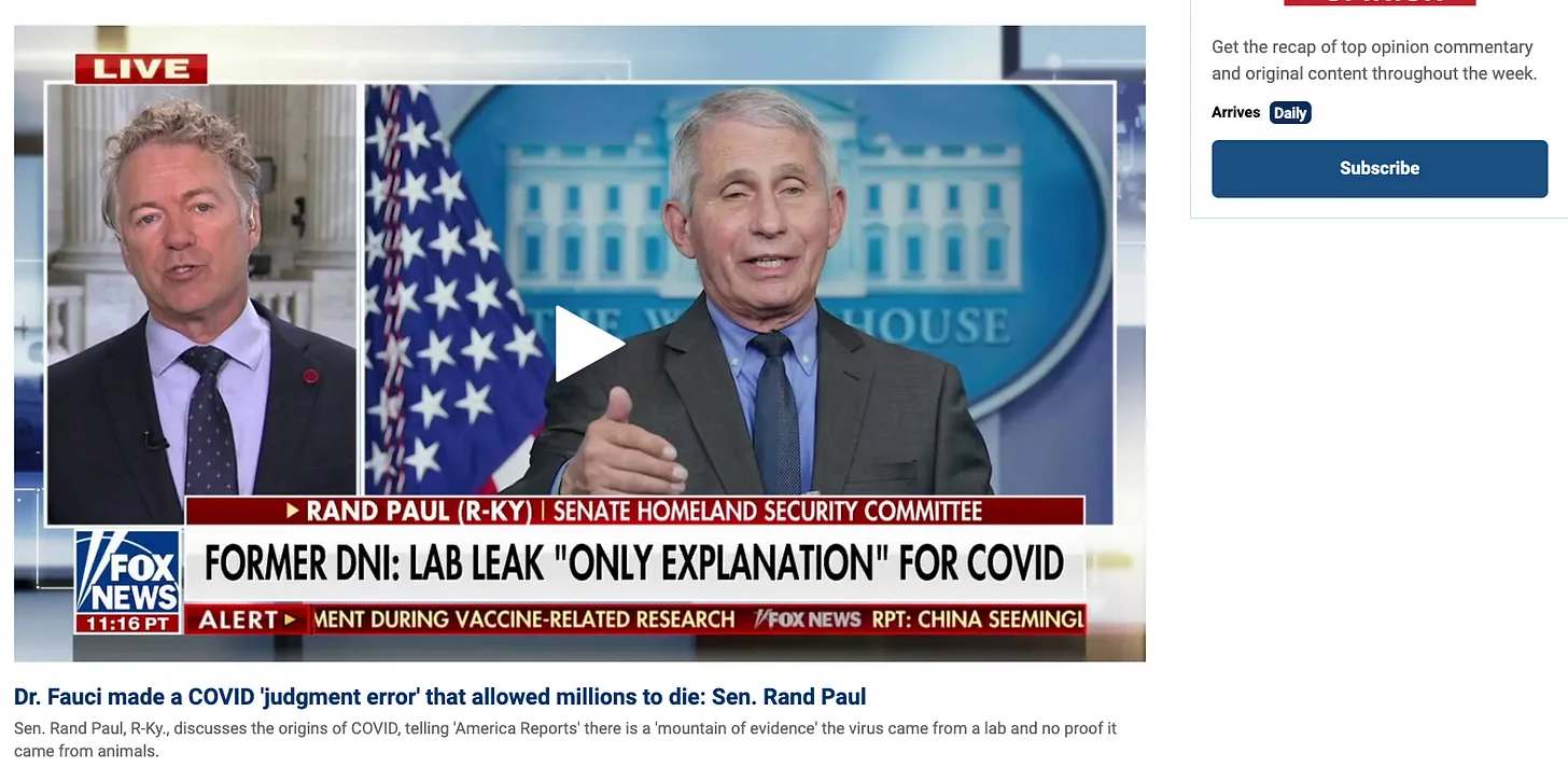 Another op-ed attack on Fauci's never-ending victory tour