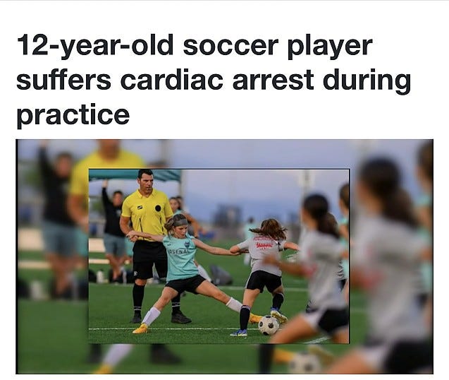 Another vaccinated, until now completely healthy, 12-year-old girl collapsed due to a sudden cardiac arrest on the sports field