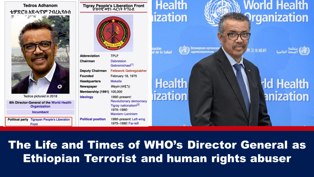 The Life and Times of the WHO Director-General as an Ethiopian Terrorist and Human Rights Abuser