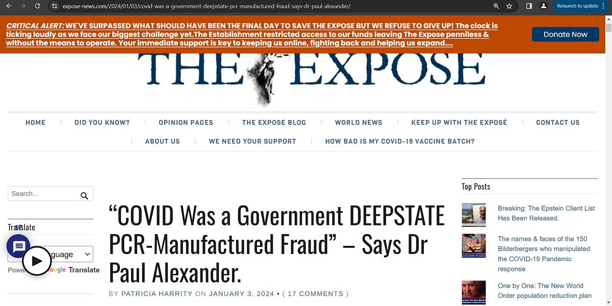 COVID was a government DEEPSTATE PCR manufactured hoax