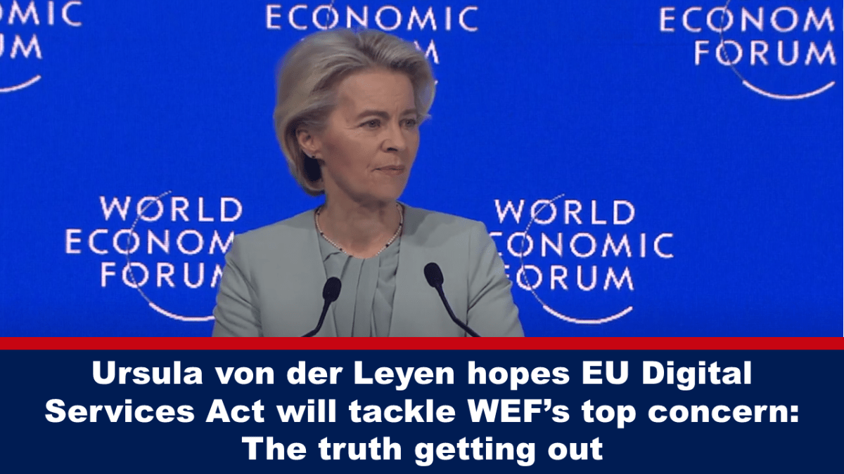 Ursula von der Leyen hopes EU digital services law will solve WEF's biggest problem