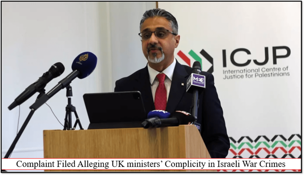 Complaints have been made about the complicity of British ministers in Israeli war crimes