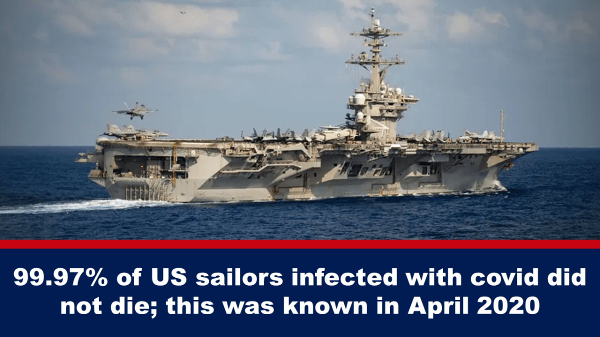 99.97% of US sailors infected with covid did not die;  this became known in April 2020