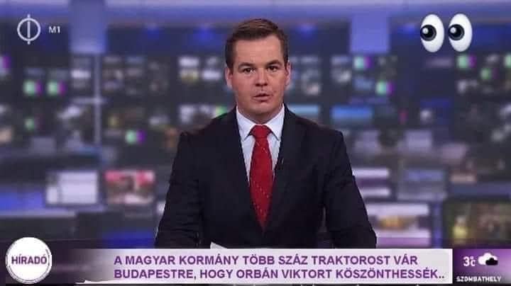 M1 뉴스: 헝가리 정부는 수백 명의 트랙터 운전사들이 빅토르 오르반을 맞이하기 위해 부다페스트로 올 것으로 기대하고 있습니다.