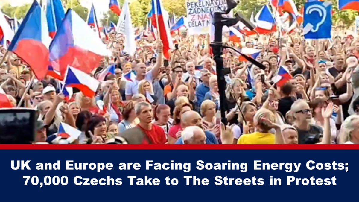 영국과 유럽에서 에너지 비용이 상승하고 있습니다.  70,000명의 체코인들이 거리로 나와 항의