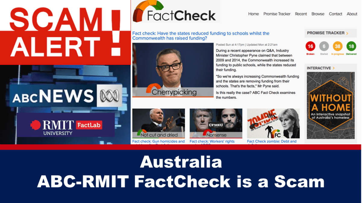 Australi: ABC-RMIT FactCheck is een scam