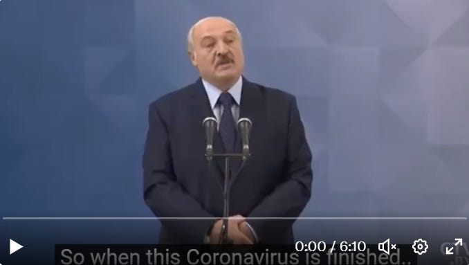 Ang paglaban ni Lukashenko laban sa programang Covid
