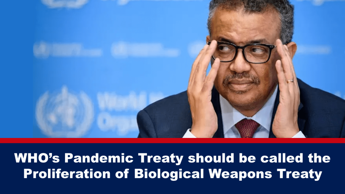 Ang WHO Epidemiological Treaty ay dapat tawaging Biological Weapons Proliferation Treaty